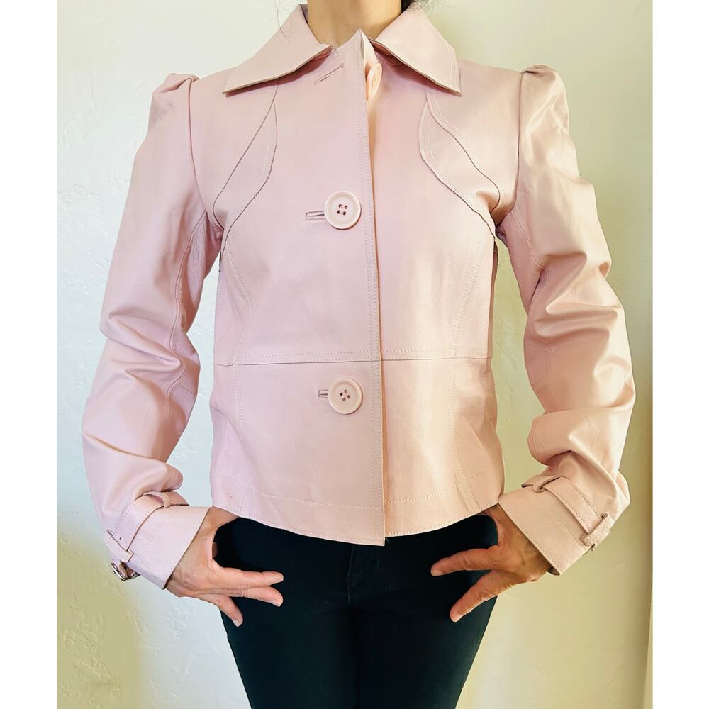 Vintage Spiegel Pink Leather Jacket